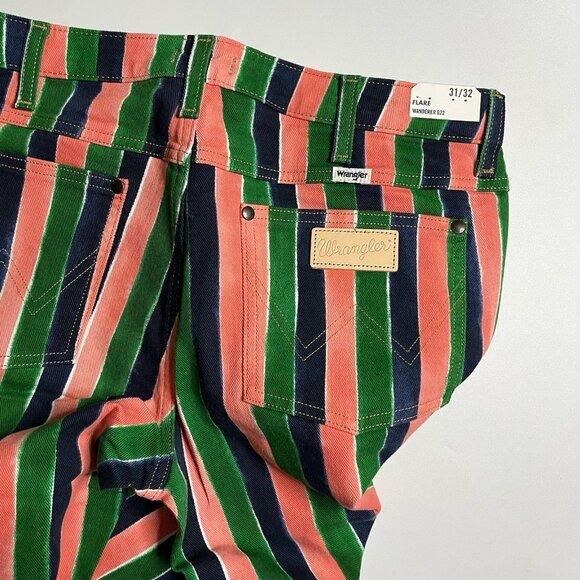Anthropologie Wrangler Wanderer Mid Rise Flare Jeans Watercolor Stripe NWT 31 - Picture 5 of 5